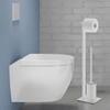 Roll holder with toilet brush Zack CARVO White